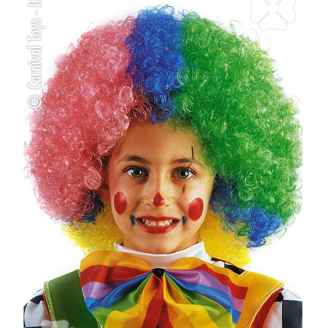 Parrucca clown multicolor bambino